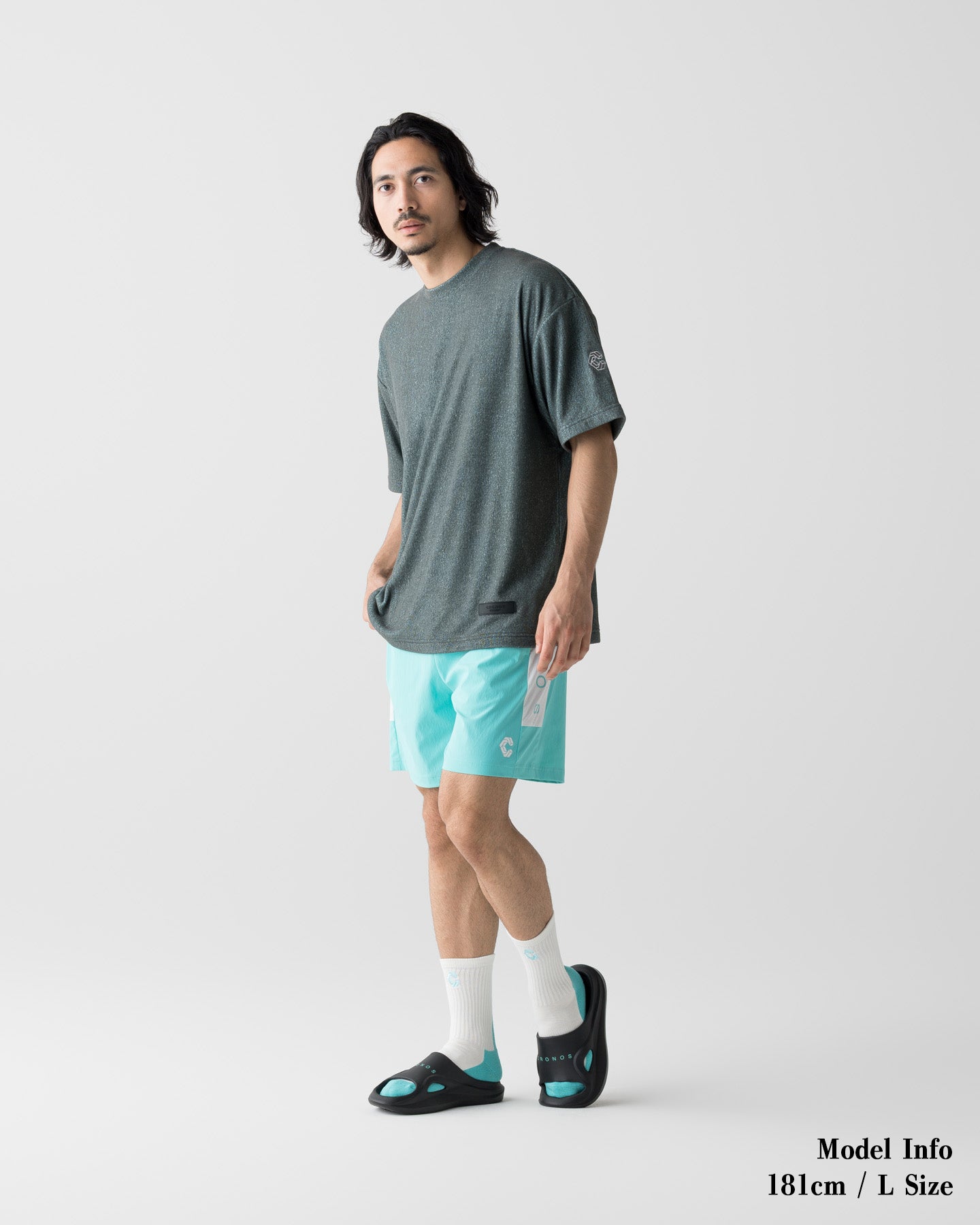 CRONOS AIRFLOW BOX LOGO SHORTS【T.BLUE】
