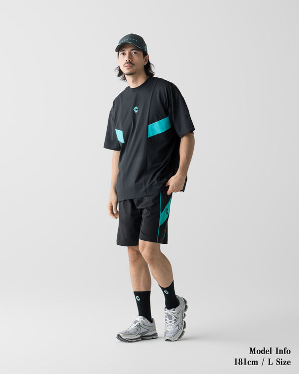 CRONOS SWITCH COOL TOUCH S/S TEE【BLACK×T.BLUE】