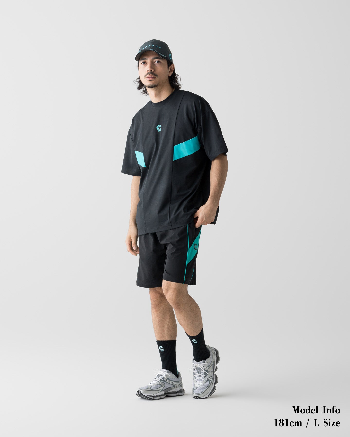 CRONOS SWITCH COOL TOUCH SHORTS【BLACK×T.BLUE】