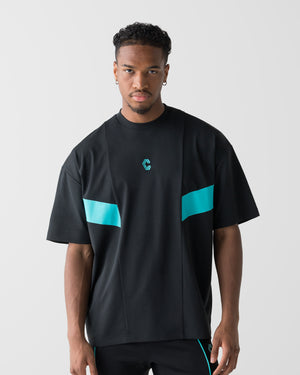 CRONOS SWITCH COOL TOUCH S/S TEE【BLACK×T.BLUE】
