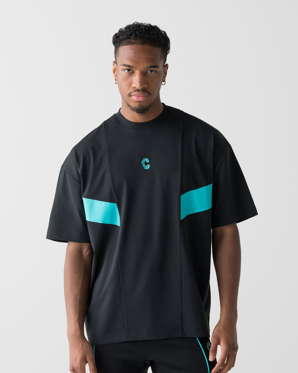 CRONOS SWITCH COOL TOUCH S/S TEE【BLACK×T.BLUE】
