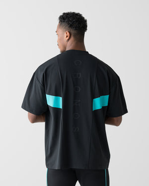 CRONOS SWITCH COOL TOUCH S/S TEE【BLACK×T.BLUE】