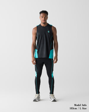 CRONOS SWITCH COOL TOUCH SLEEVELESS【BLACK×T.BLUE】