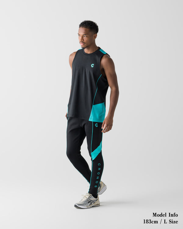 CRONOS SWITCH COOL TOUCH SLEEVELESS【BLACK×T.BLUE】