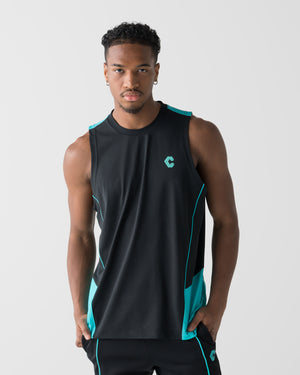 CRONOS SWITCH COOL TOUCH SLEEVELESS【BLACK×T.BLUE】
