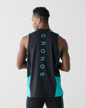 CRONOS SWITCH COOL TOUCH SLEEVELESS【BLACK×T.BLUE】