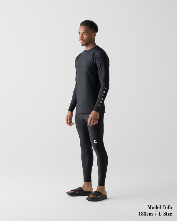 CRONOS  ACTIVE RASH GUARD LEGGINGS【BLACK】