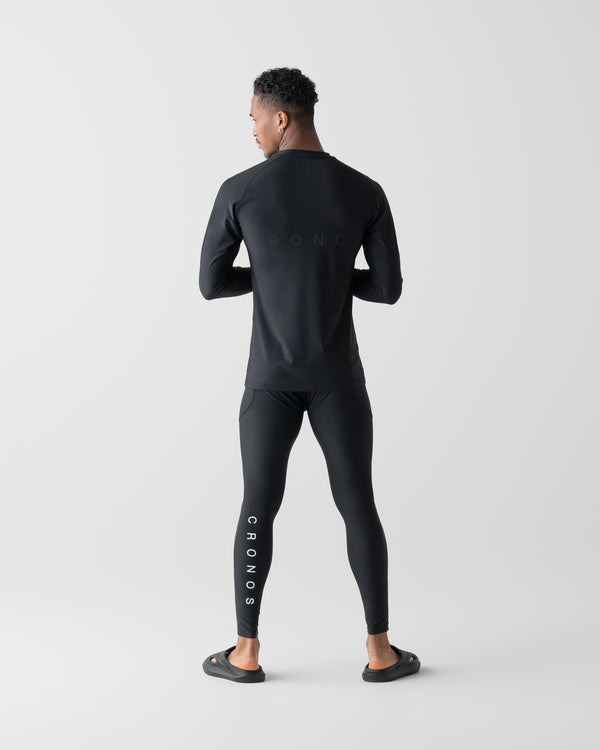 CRONOS  ACTIVE RASH GUARD LEGGINGS【BLACK】