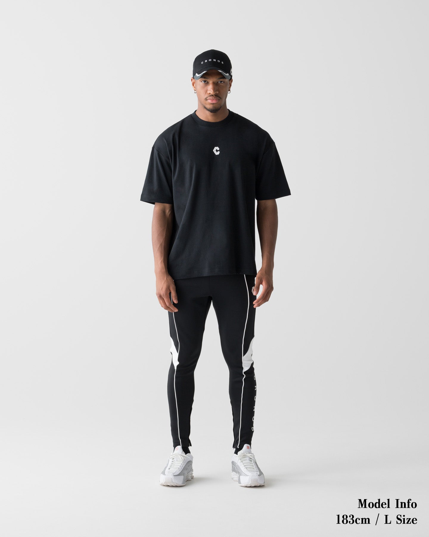 CRONOS AIR FLOW BOX LOGO S/S TEE【BLACK】