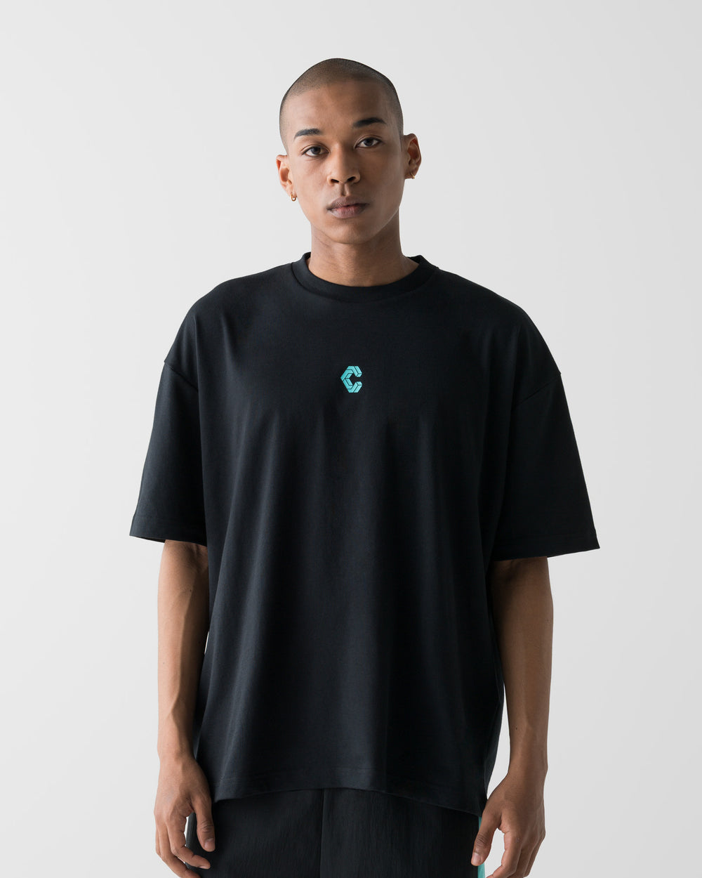 CRONOS AIR FLOW BOX LOGO S/S TEE【BLACK×T.BLUE】