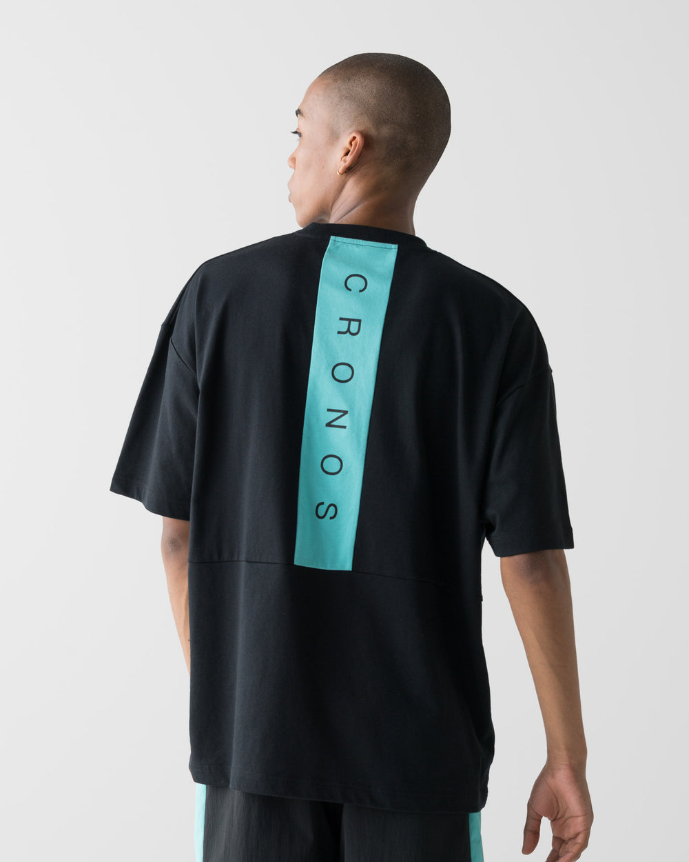 CRONOS AIR FLOW BOX LOGO S/S TEE【BLACK×T.BLUE】