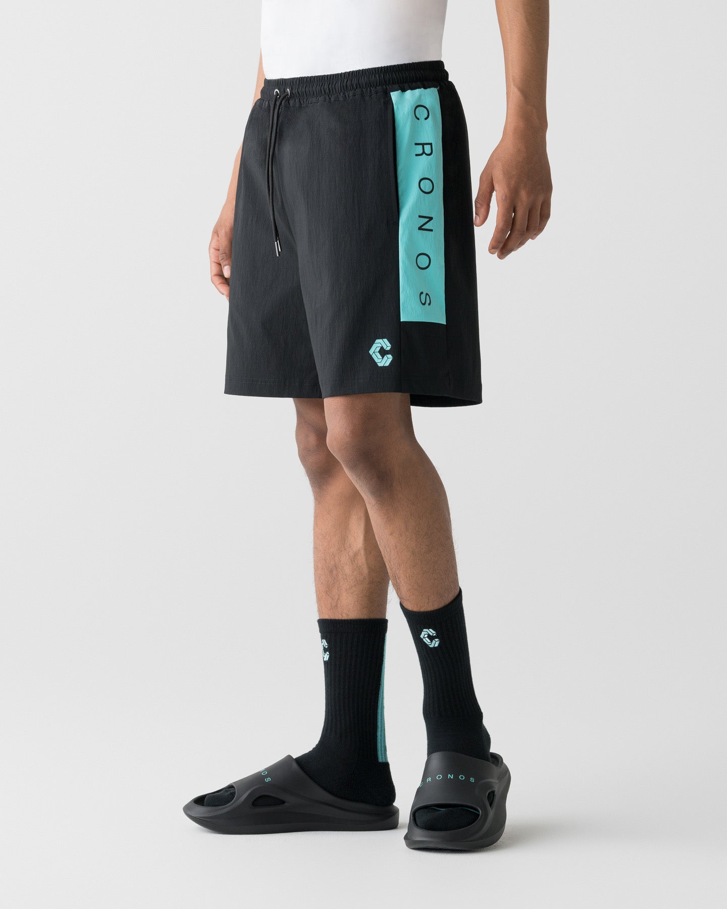 CRONOS AIRFLOW BOX LOGO SOCKS【BLACK×T.BLUE】