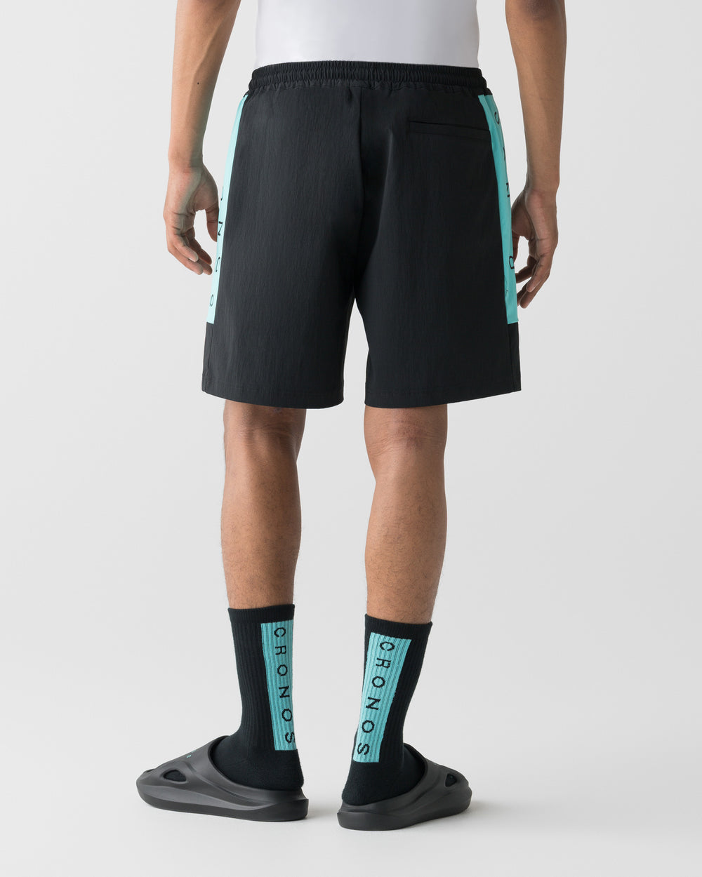 CRONOS AIRFLOW BOX LOGO SHORTS【BLACK×T.BLUE】