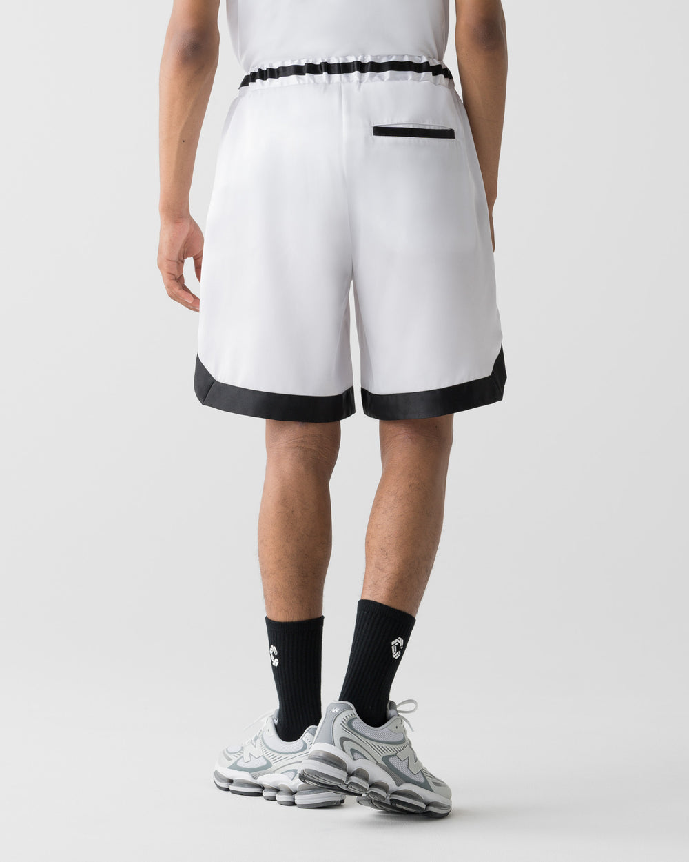 CRONOS SCRIPT SATIN  SHORTS【WHITE】