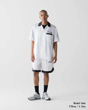 CRONOS SCRIPT SATIN  SHORTS【WHITE】