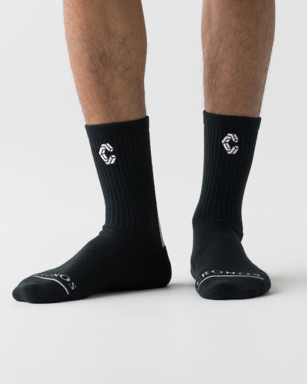 CRONOS AIRFLOW BOX LOGO SOCKS【BLACK】
