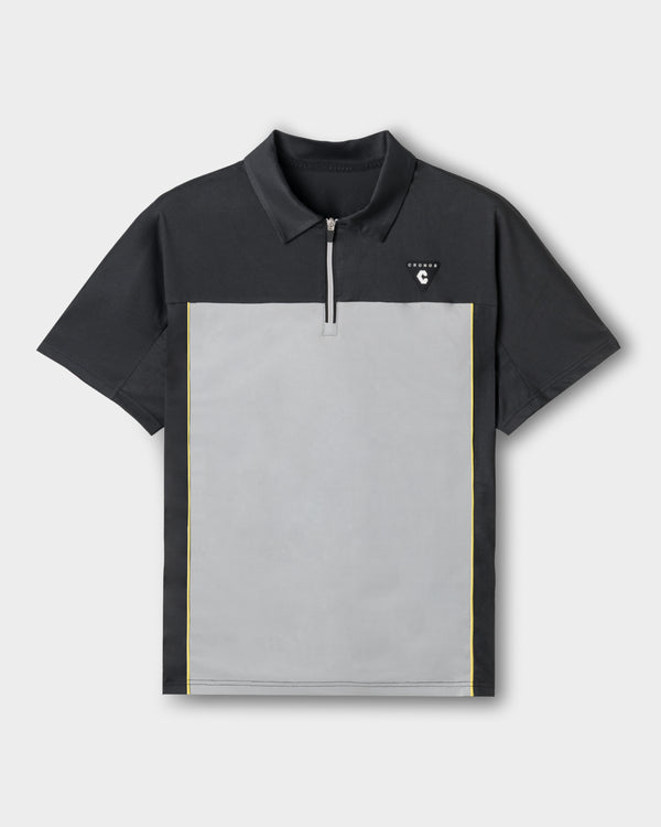 CRONOS BLACK DUAL TONE HALF ZIP POLO【BLACK×YELLOW】