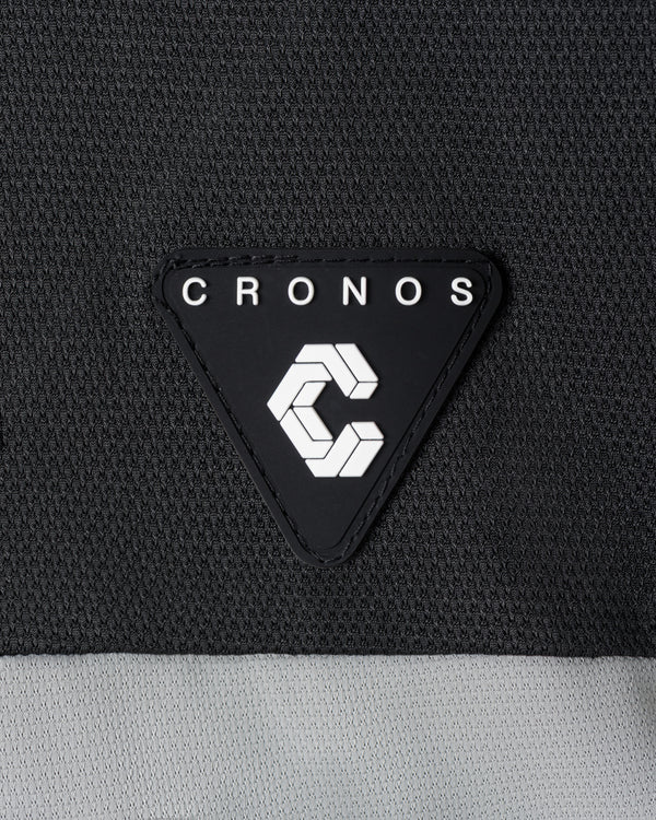 CRONOS BLACK DUAL TONE HALF ZIP POLO【BLACK×GRAY】