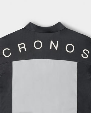 CRONOS BLACK DUAL TONE HALF ZIP POLO【BLACK×GRAY】
