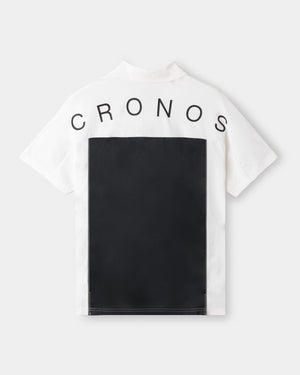 CRONOS BLACK DUAL TONE HALF ZIP POLO【WHITE×GRAY】