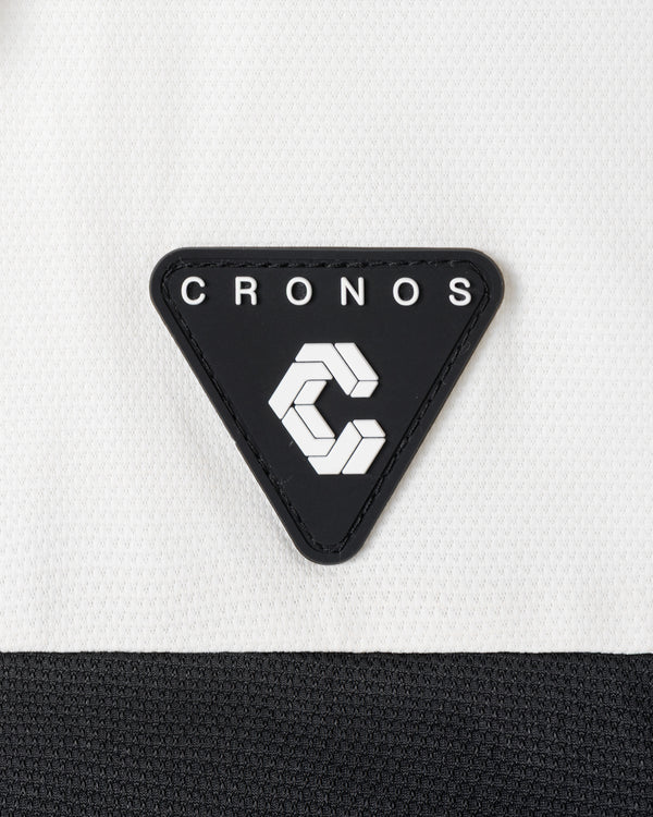 CRONOS BLACK DUAL TONE HALF ZIP POLO【WHITE×GRAY】