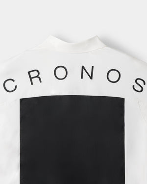 CRONOS BLACK DUAL TONE HALF ZIP POLO【WHITE×GRAY】