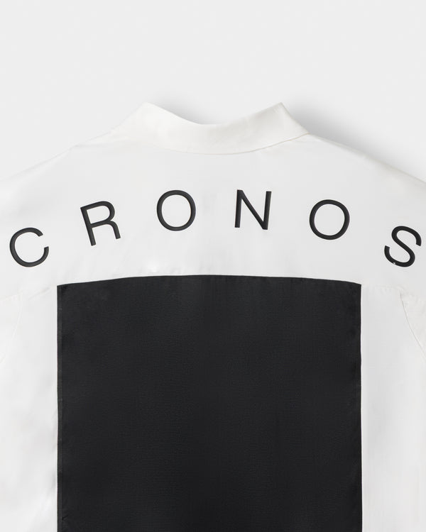 CRONOS BLACK DUAL TONE HALF ZIP POLO【WHITE×GRAY】