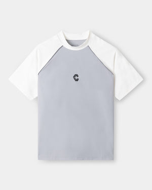 CRONOS BLACK SWITCHING MOCK NECK【WHITE×GRAY】