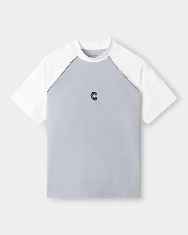 CRONOS BLACK SWITCHING MOCK NECK【WHITE×GRAY】