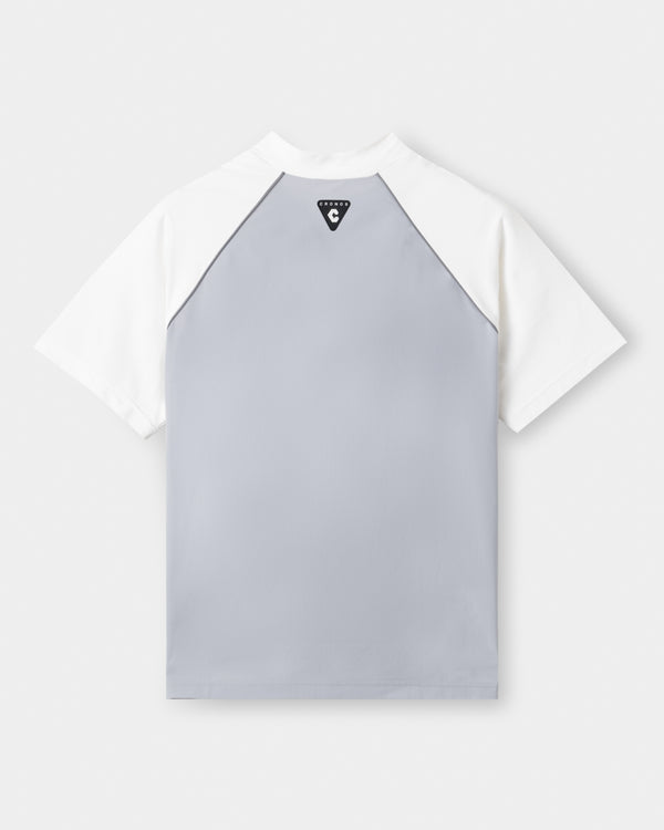 CRONOS BLACK SWITCHING MOCK NECK【WHITE×GRAY】