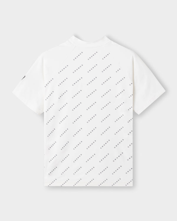 CRONOS BLACK MONOGRAM MOCK NECK【WHITE】