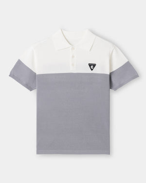 CRONOS BLACK DUAL TONE POLO【WHITE×GRAY】