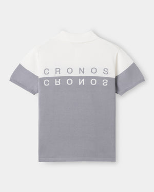 CRONOS BLACK DUAL TONE POLO【WHITE×GRAY】