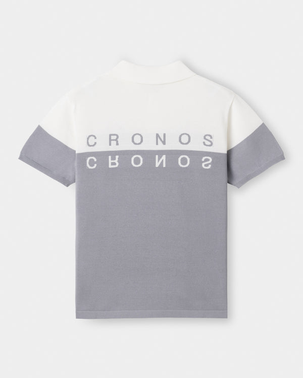CRONOS BLACK DUAL TONE POLO【WHITE×GRAY】