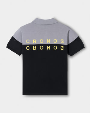 CRONOS BLACK DUAL TONE POLO【GRAY×YELLOW】