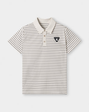 CRONOS BLACK WOMEN SHARP BORDER POLO【BEIGE×BLACK】