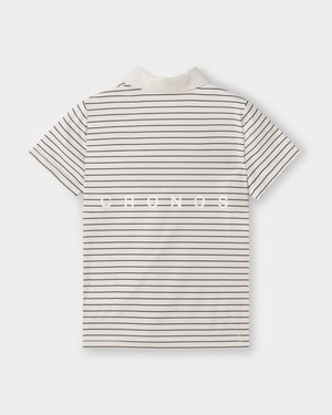 CRONOS BLACK WOMEN SHARP BORDER POLO【BEIGE×BLACK】