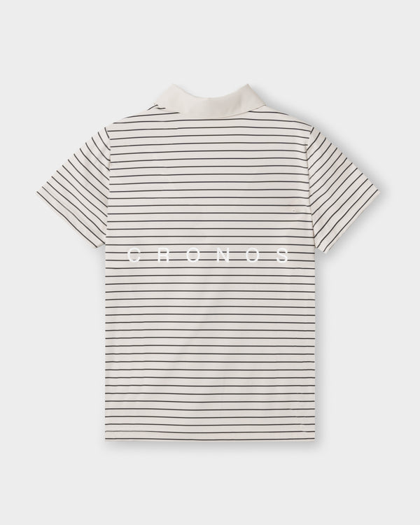 CRONOS BLACK WOMEN SHARP BORDER POLO【BEIGE×BLACK】