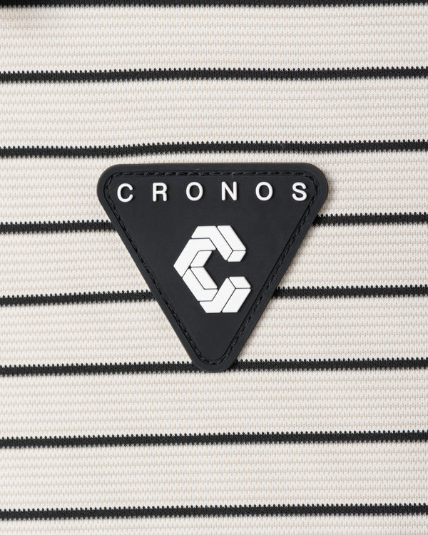 CRONOS BLACK WOMEN SHARP BORDER POLO【BEIGE×BLACK】