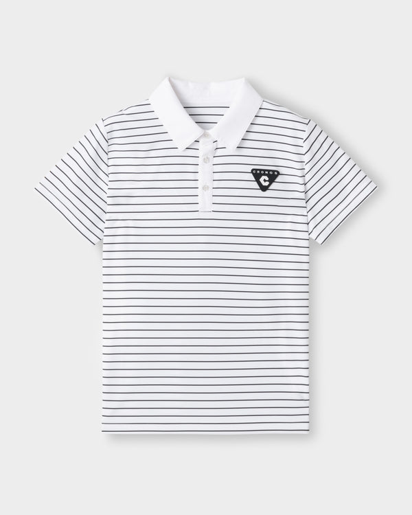 CRONOS BLACK WOMEN SHARP BORDER POLO【WHITE×BLACK】
