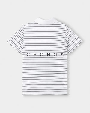 CRONOS BLACK WOMEN SHARP BORDER POLO【WHITE×BLACK】
