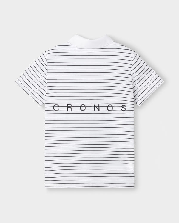 CRONOS BLACK WOMEN SHARP BORDER POLO【WHITE×BLACK】