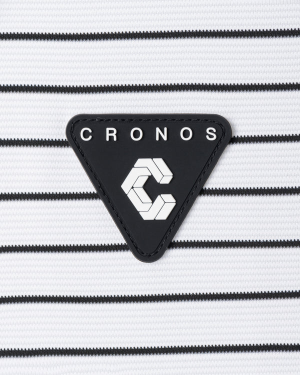CRONOS BLACK WOMEN SHARP BORDER POLO【WHITE×BLACK】