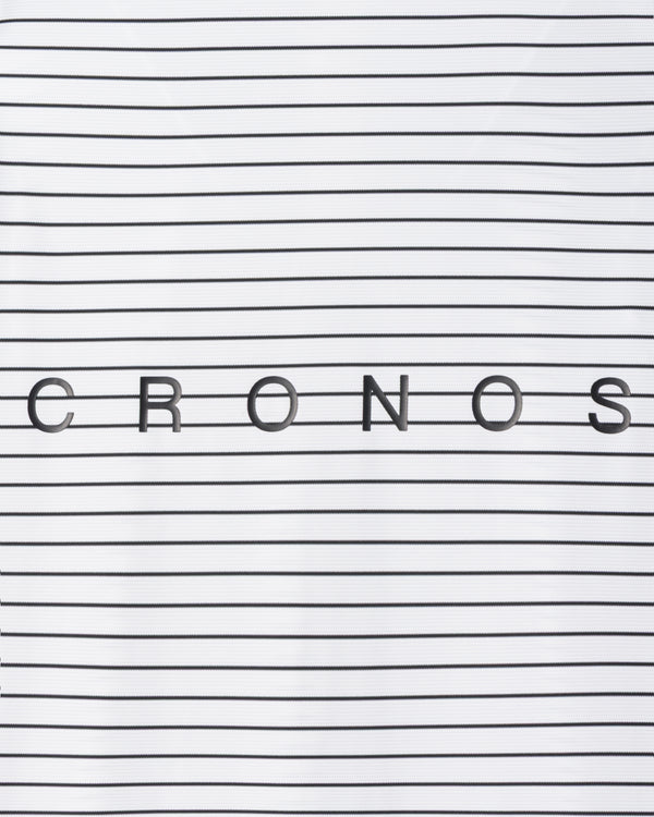 CRONOS BLACK WOMEN SHARP BORDER POLO【WHITE×BLACK】