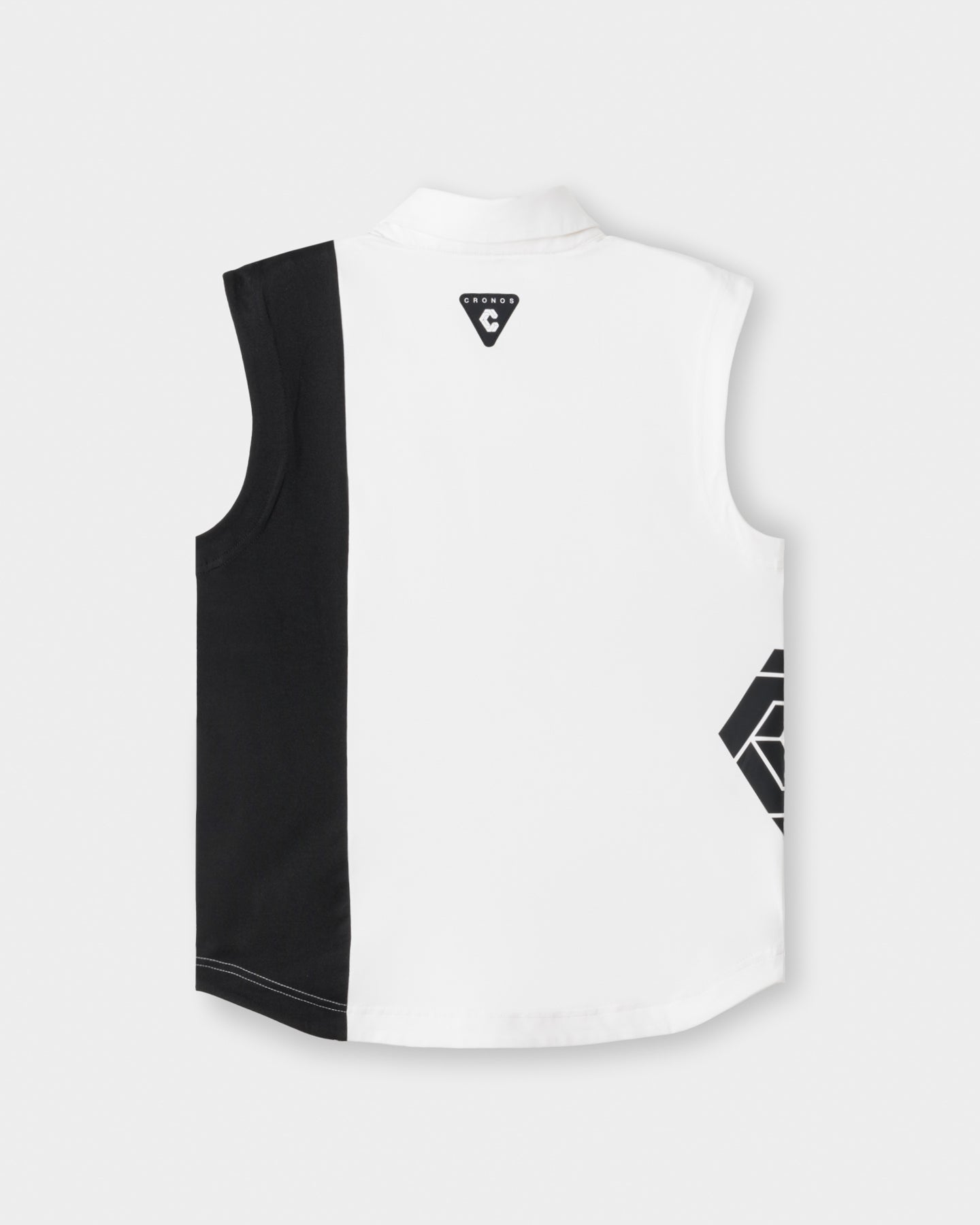 CRONOS BLACK WOMEN MONOCHROME ZIP SLEEVELESS【WHITE×BLACK】