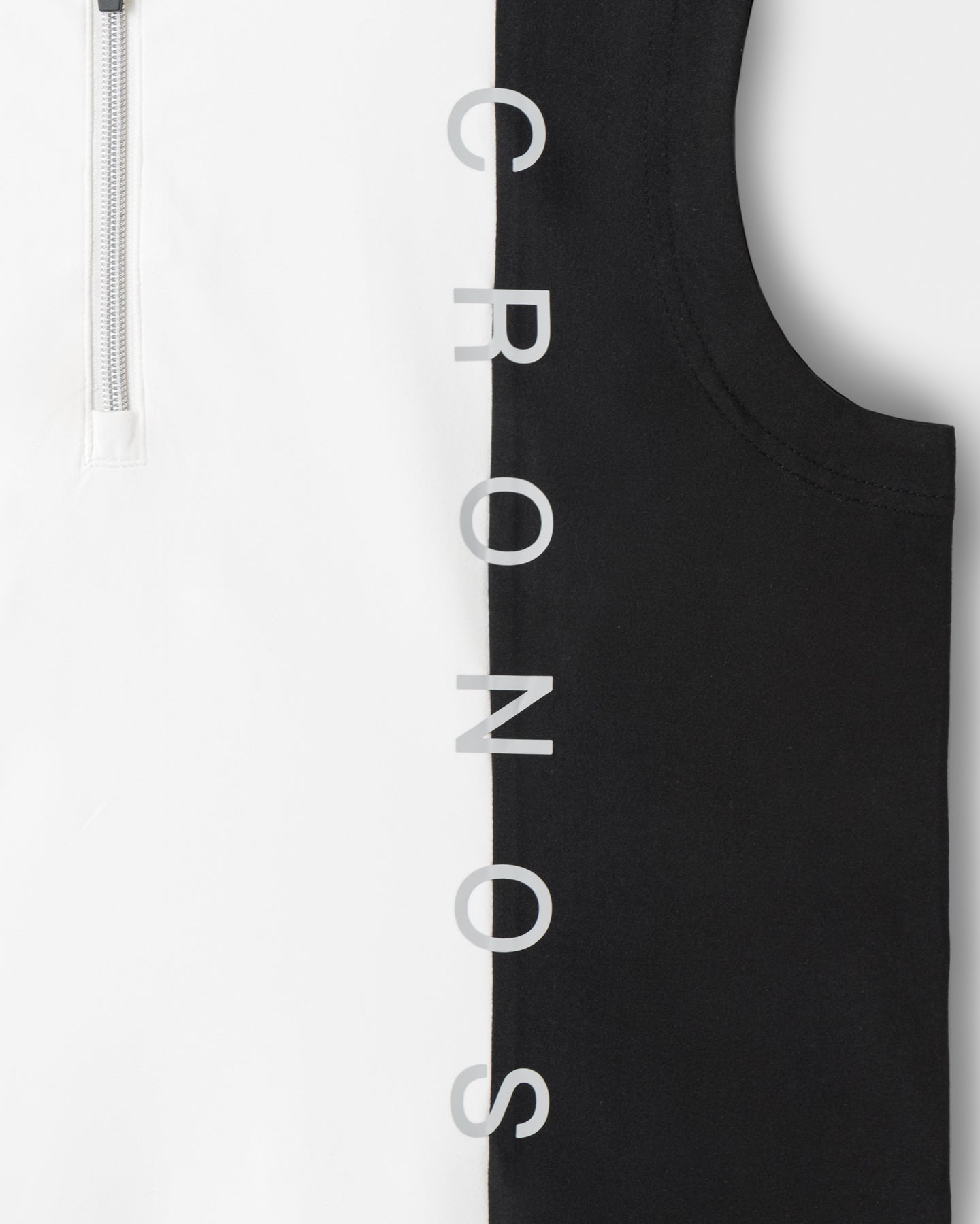 CRONOS BLACK WOMEN MONOCHROME ZIP SLEEVELESS【WHITE×BLACK】