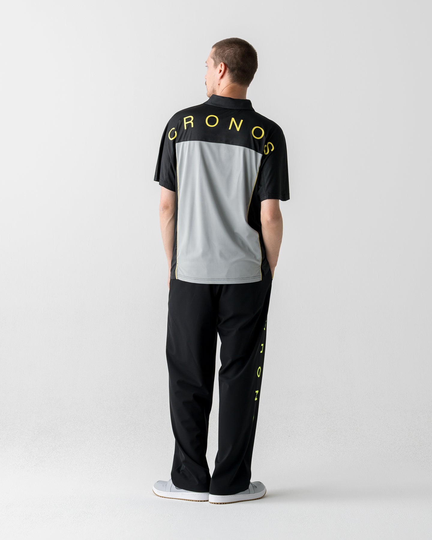 CRONOS BLACK DUAL TONE HALF ZIP POLO【BLACK×YELLOW】