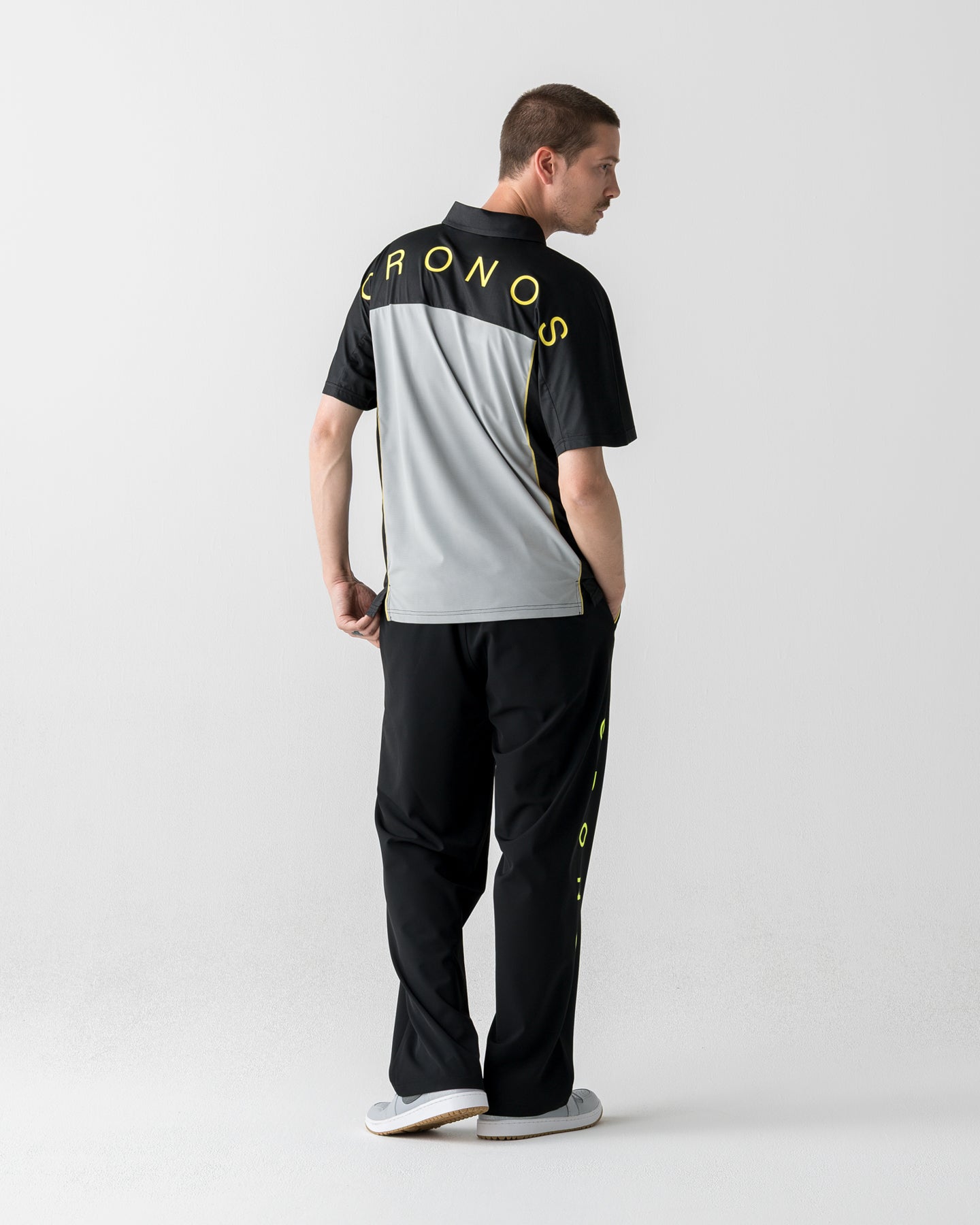 CRONOS BLACK DUAL TONE HALF ZIP POLO【BLACK×YELLOW】