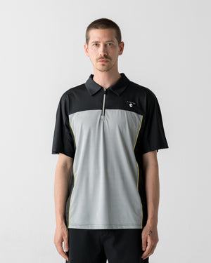 CRONOS BLACK DUAL TONE HALF ZIP POLO【BLACK×YELLOW】