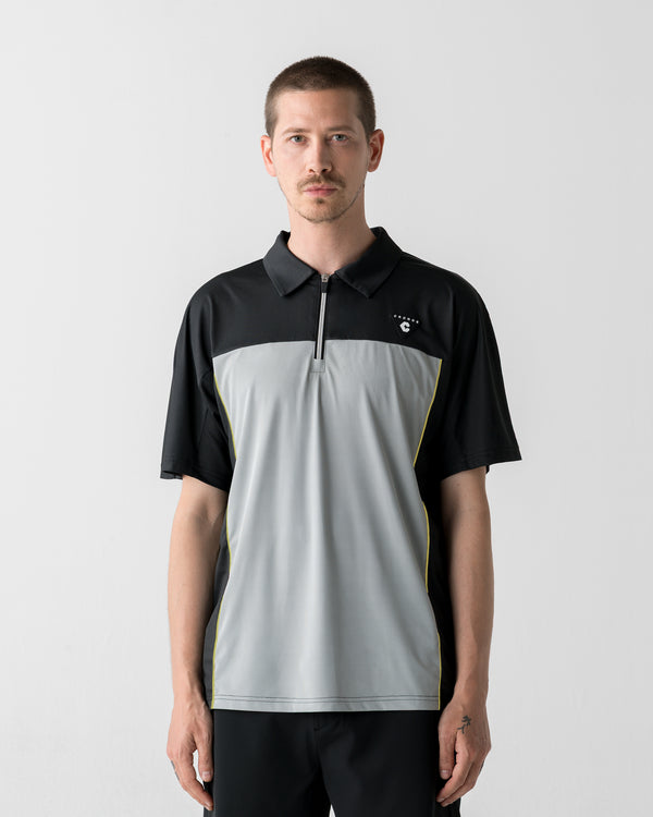 CRONOS BLACK DUAL TONE HALF ZIP POLO【BLACK×YELLOW】